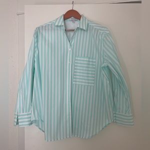 AYR turquoise striped button down.